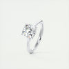 2.0 Ct Cushion Cut Solitaire Cathedral Set Moissanite Diamond Engagement Ring