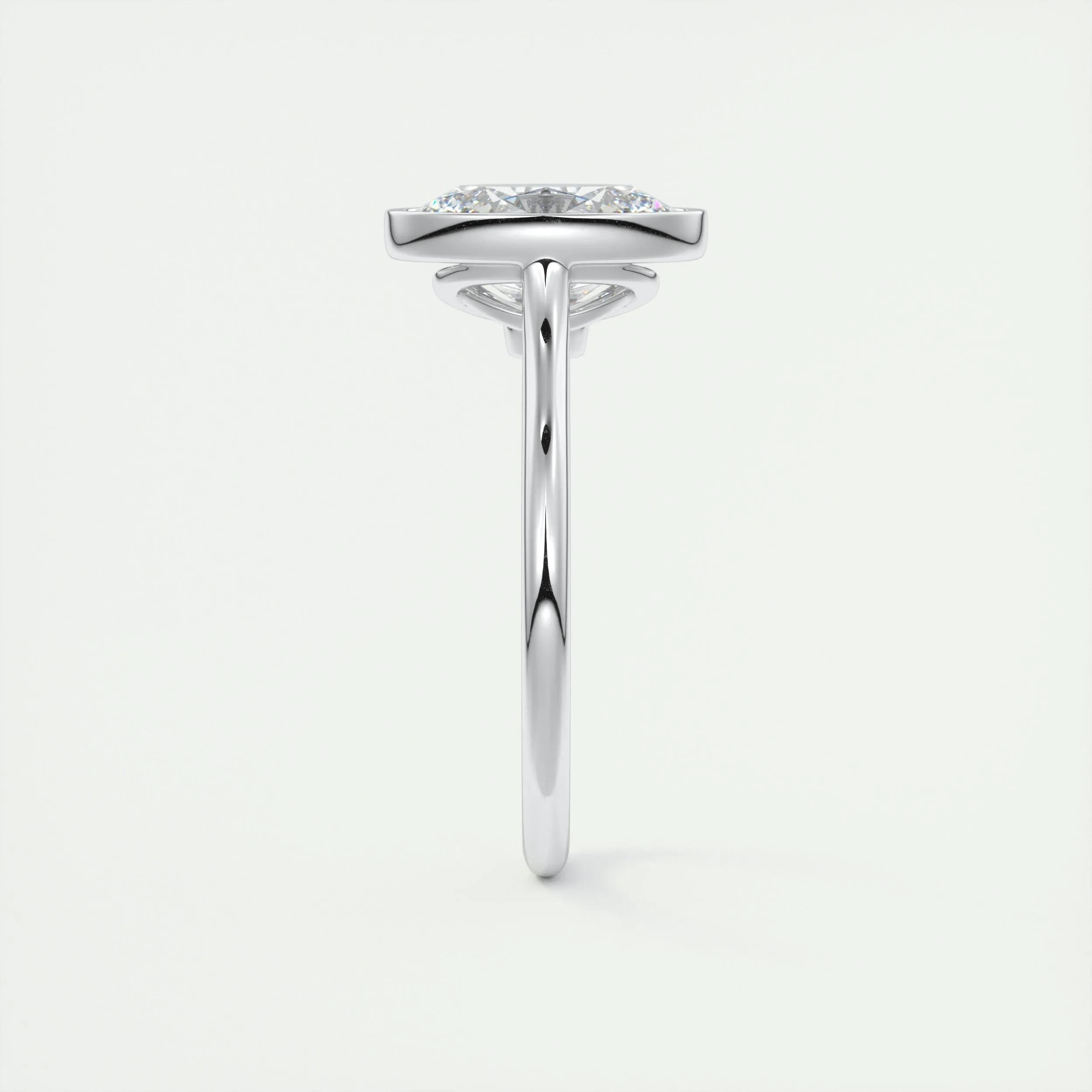 2.0 Ct Oval Solitaire Bezel Moissanite Diamond Engagement Ring