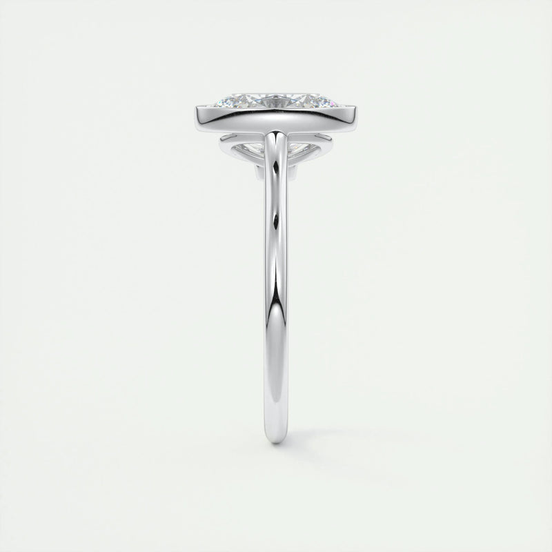 2.0 Ct Oval Solitaire Bezel Moissanite Diamond Engagement Ring