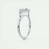 2.5 Ct Oval Pear Three Stone Bezel Moissanite Diamond Engagement Ring