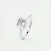 2.0 Ct Asscher Bezel Solitaire Moissanite Engagement Ring