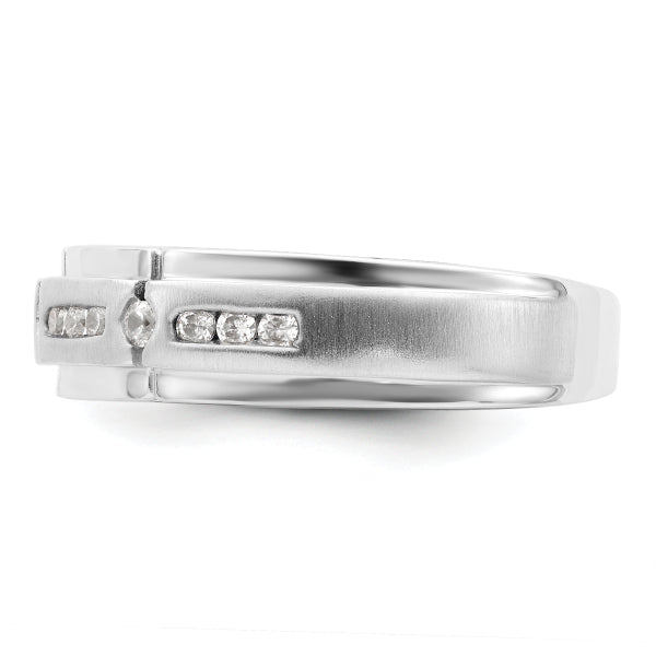 3.5mm Round Cut Lab Grown Men's Wedding Band In White Gold