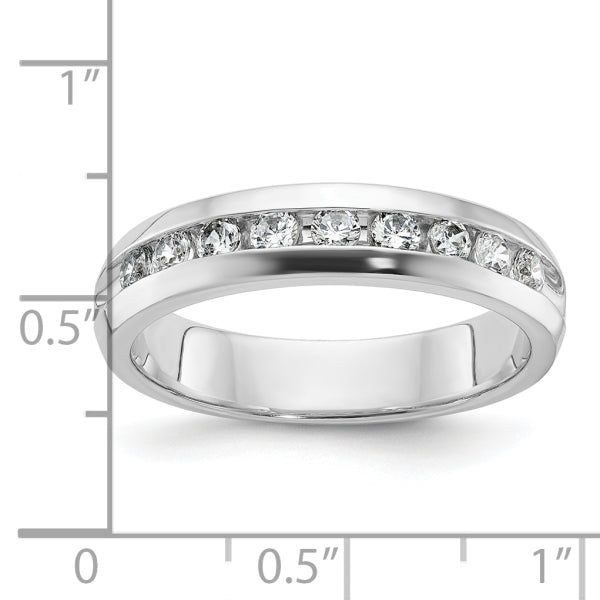 3mm Round Cut Lab Grown Channel Set Men's Wedding Band