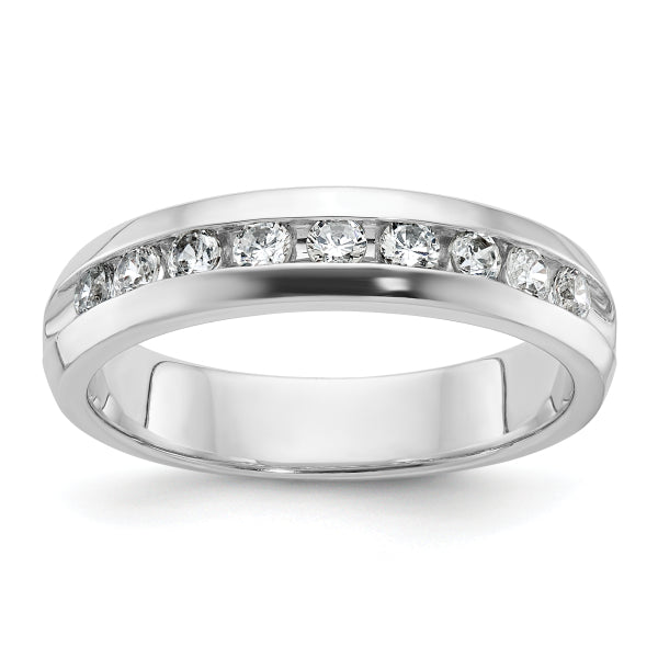 3mm Round Cut Lab Grown Channel Set Men's Wedding Band