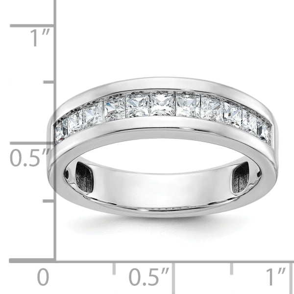 5mm Princess Cut Lab Grown Channel Set Men's Wedding Band