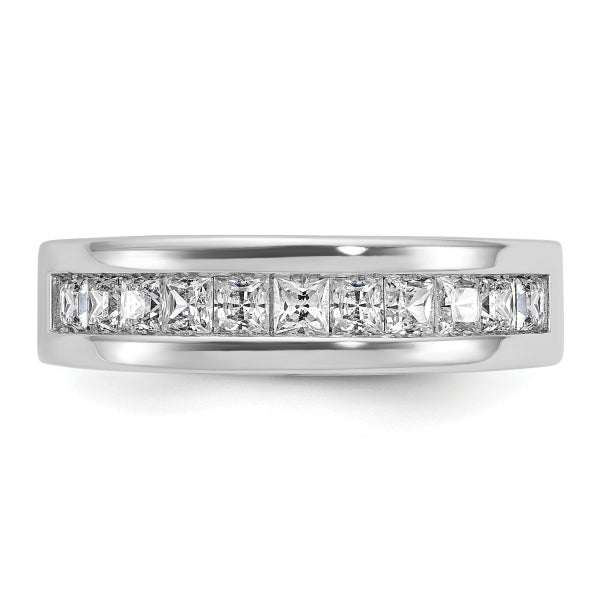 5mm Princess Cut Lab Grown Channel Set Men's Wedding Band