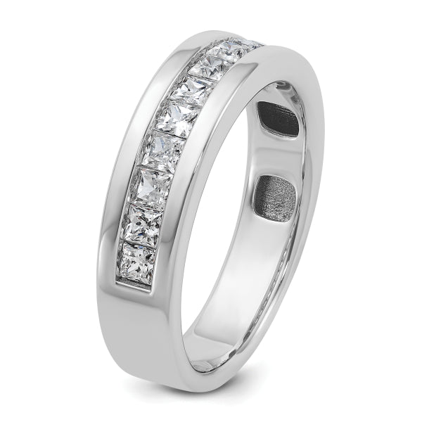 5mm Princess Cut Lab Grown Channel Set Men's Wedding Band