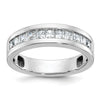 5mm Princess Cut Lab Grown Channel Set Men's Wedding Band