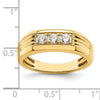 3mm Round Cut Lab Grown Three Stone Men's Wedding Band