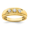 3mm Round Cut Three Stone Lab Grown Men's Wedding Band