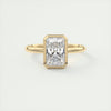 2CT Radiant Cut Moissanite Bezel Solitaire Engagement Ring
