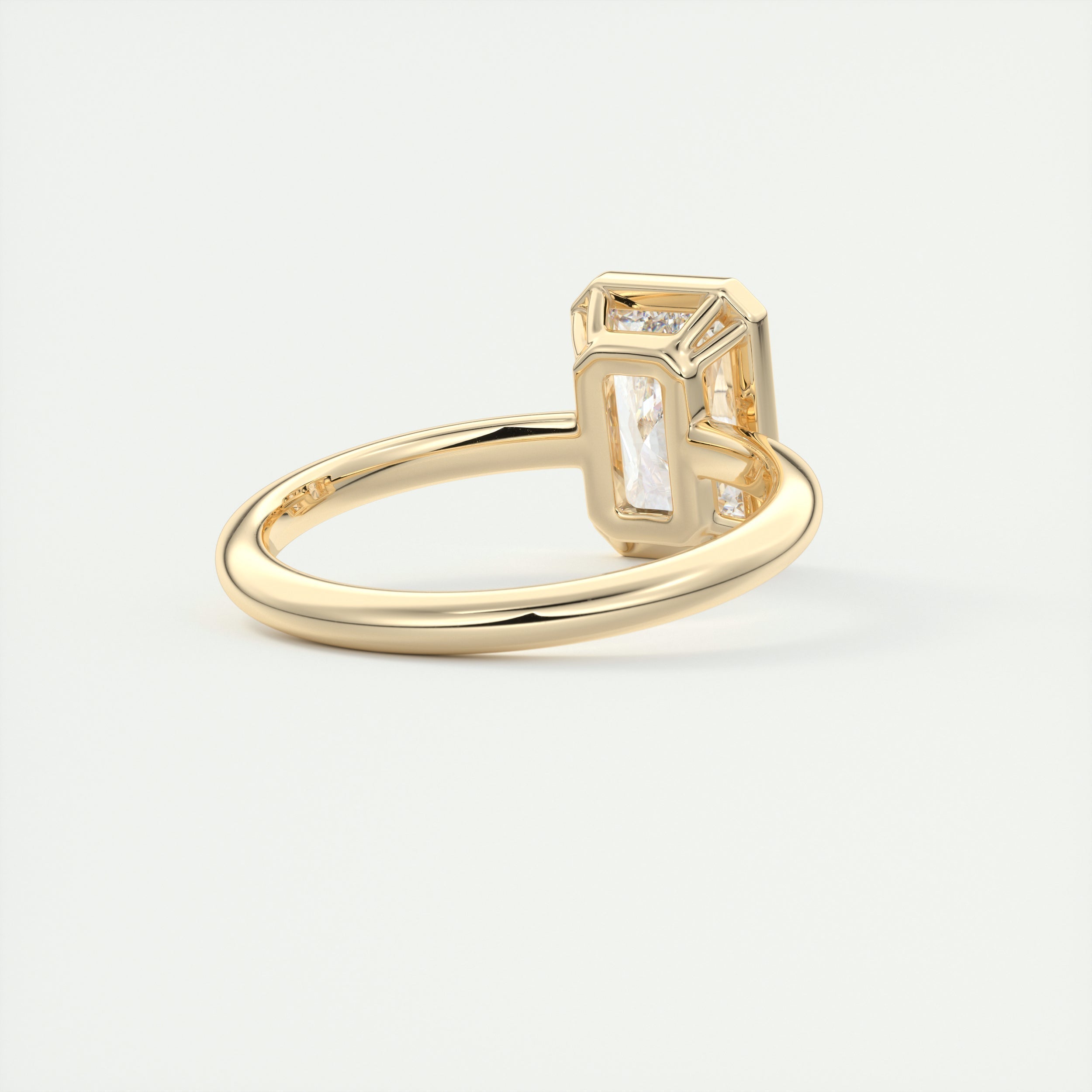 2CT Radiant Cut Moissanite Bezel Solitaire Engagement Ring