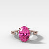 Bella Engagement Ring With Oval Cut Pink Sapphire