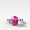 Bella Engagement Ring With Oval Cut Pink Sapphire