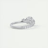 2.0CT Round Moissanite 3 Stones Pave Setting Engagement Ring