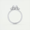 2.0CT Round Moissanite 3 Stones Pave Setting Engagement Ring