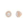 Round Cut Halo Moissanite Diamond Stud Earrings for Her