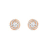 Round Cut Halo Moissanite Diamond Stud Earrings for Her