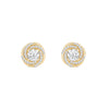 Round Cut Halo Moissanite Diamond Stud Earrings for Her