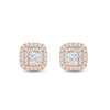 Cushion Cut Halo Moissanite Diamond Stud Earrings for Her