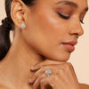 Pear Cut Moissanite Diamond Halo Stud Earrings for Women