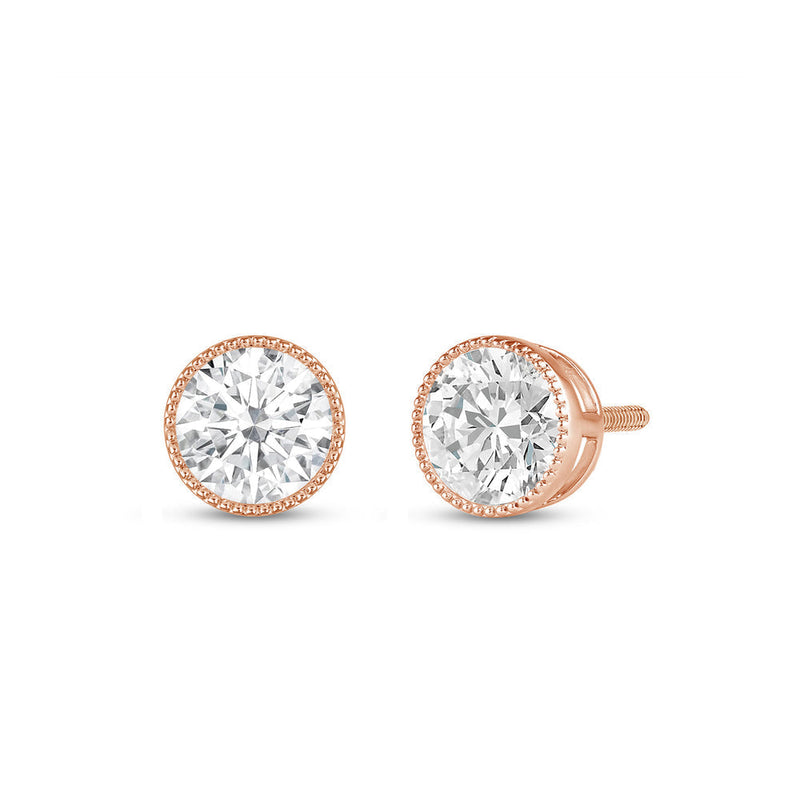 2.0Ct Round Cut Moissanite Vintage Diamond Stud Earrings for Her