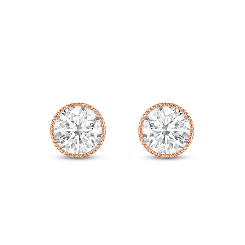 2.0Ct Round Cut Moissanite Vintage Diamond Stud Earrings for Her