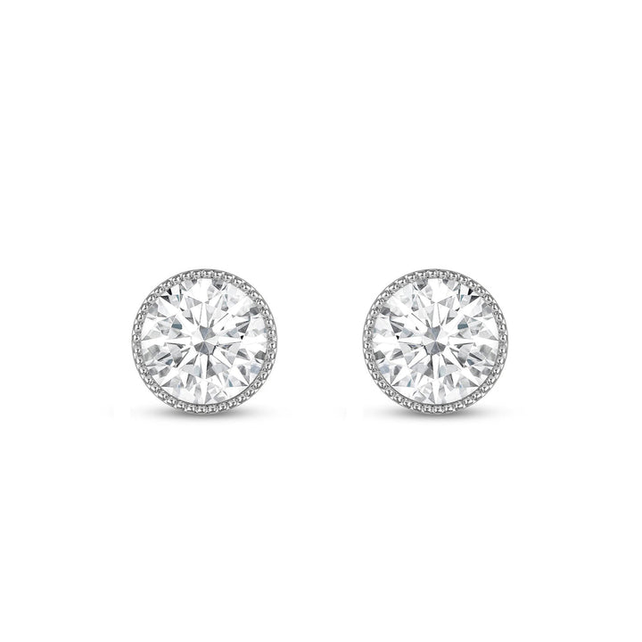 2.0Ct Round Cut Moissanite Vintage Diamond Stud Earrings for Her