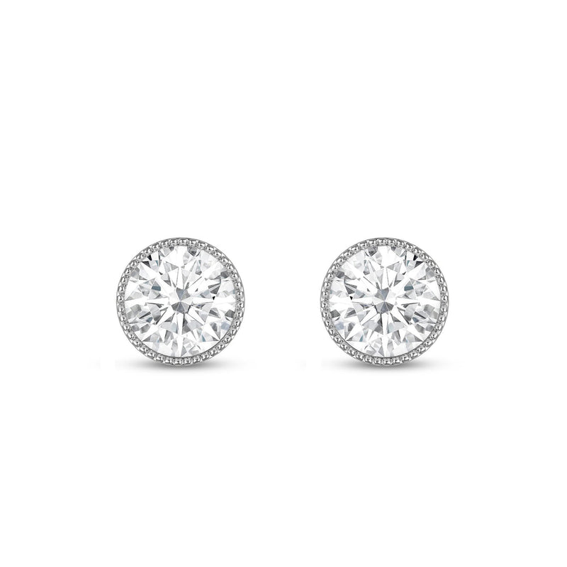2.0Ct Round Cut Moissanite Vintage Diamond Stud Earrings for Her