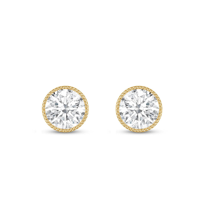 2.0Ct Round Cut Moissanite Vintage Diamond Stud Earrings for Her