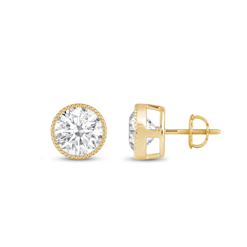 2.0Ct Round Cut Moissanite Vintage Diamond Stud Earrings for Her