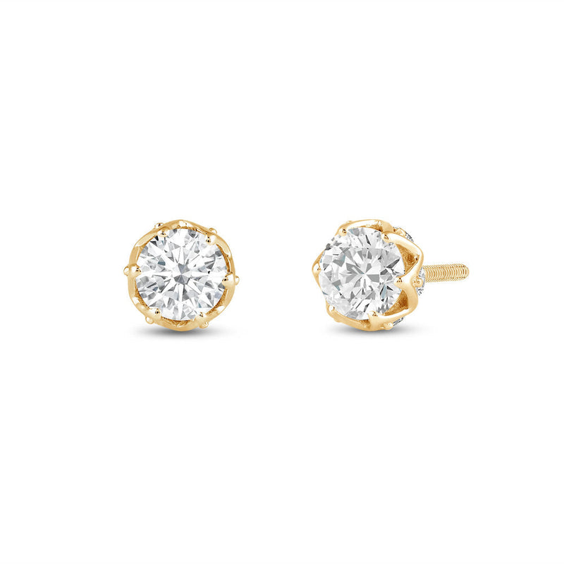 Round Cut Moissanite Vintage Diamond Stud Earrings for Her
