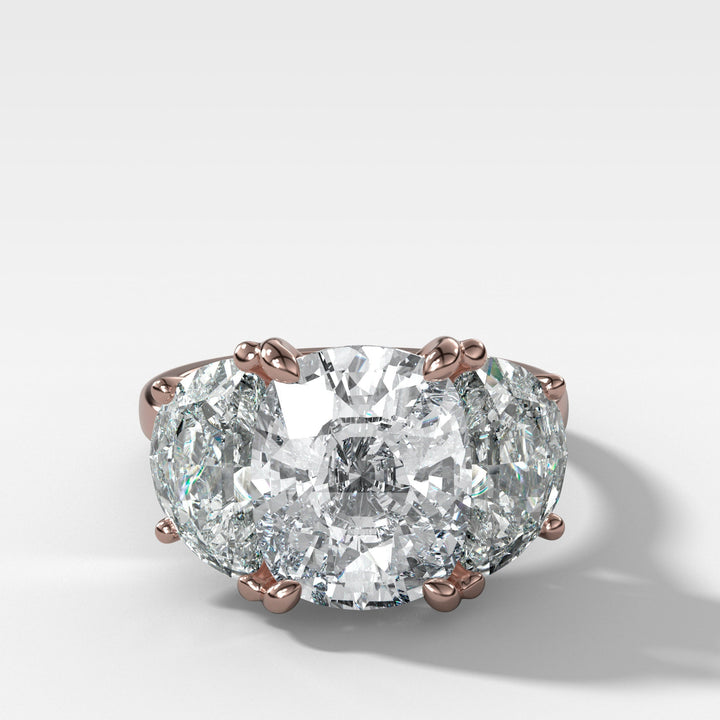 The Celebrity Statement: 7+ Carat Cushion & Half Moon Ring