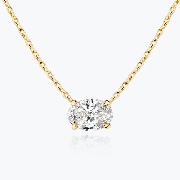 0.25-1.0ct Oval Cut Moissanite Solitaire Necklace