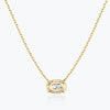 0.25-1.0ct Oval Cut Moissanite Solitaire Necklace