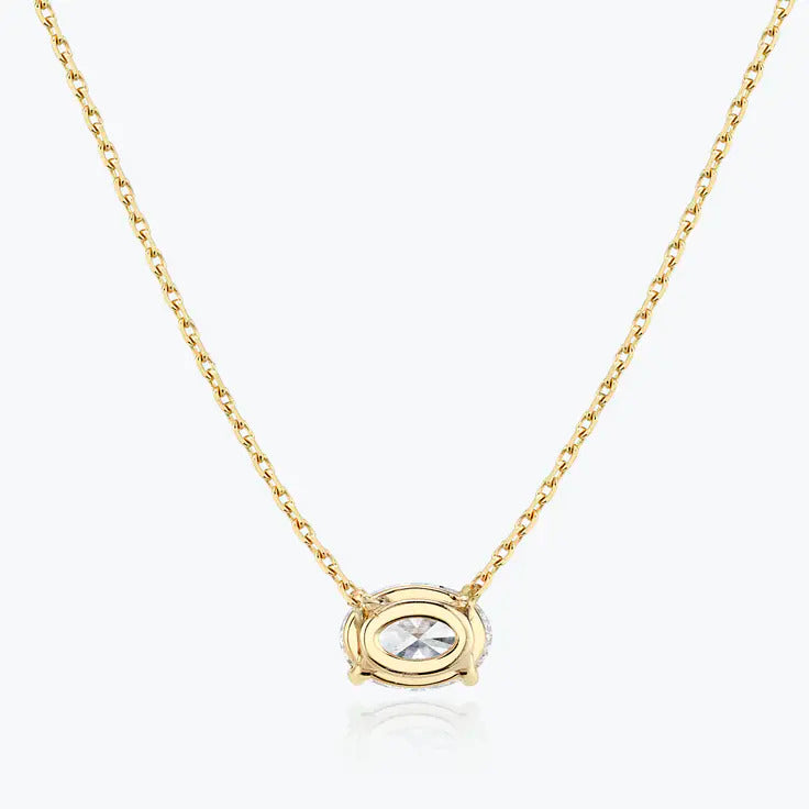 0.25-1.0ct Oval Cut Moissanite Solitaire Necklace