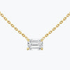 0.25-1.0ct Emerald Cut Moissanite Solitaire Layering Necklace