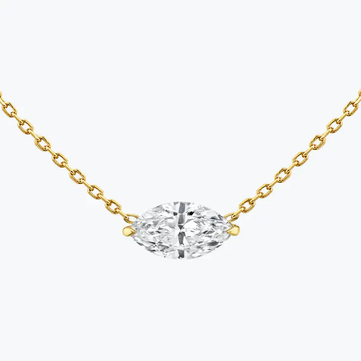 0.25CT-1.0CT Marquise Cut Moissanite Solitaire Necklace