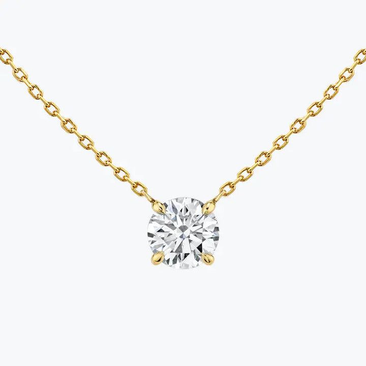 0.25-1.0ct Round Brilliant Cut Moissanite Solitaire Necklace