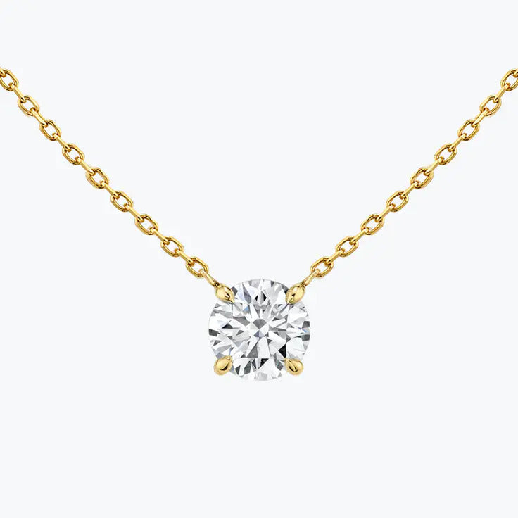0.25-1.0ct Round Brilliant Cut Moissanite Solitaire Necklace