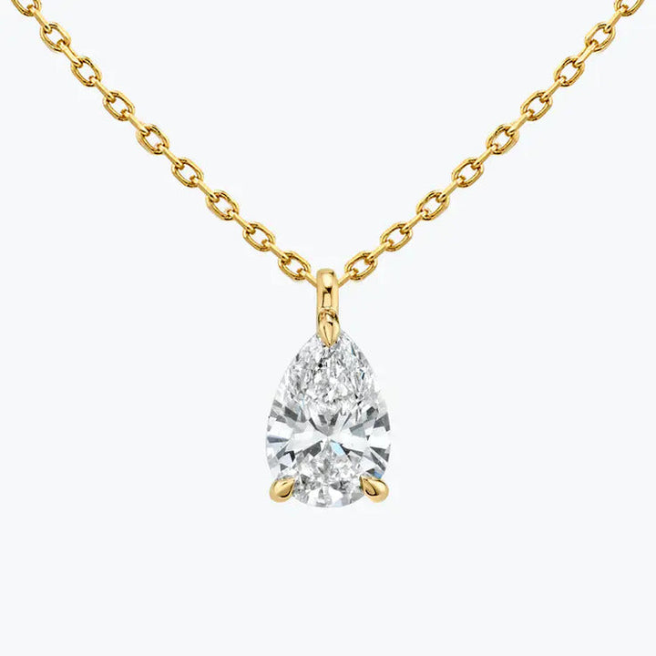 0.25-1.0ct Pear Cut Moissanite Solitaire Layering Necklace