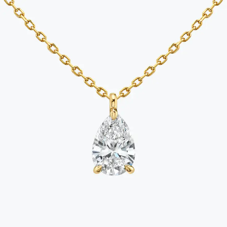 0.25-1.0ct Pear Cut Moissanite Solitaire Layering Necklace