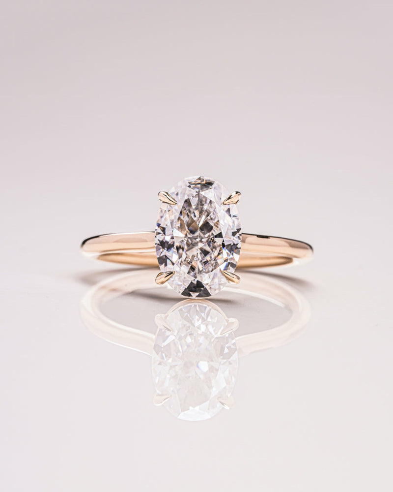 1.0 - 3.72 CT Oval  CVD Diamond Solitaire Engagement Ring