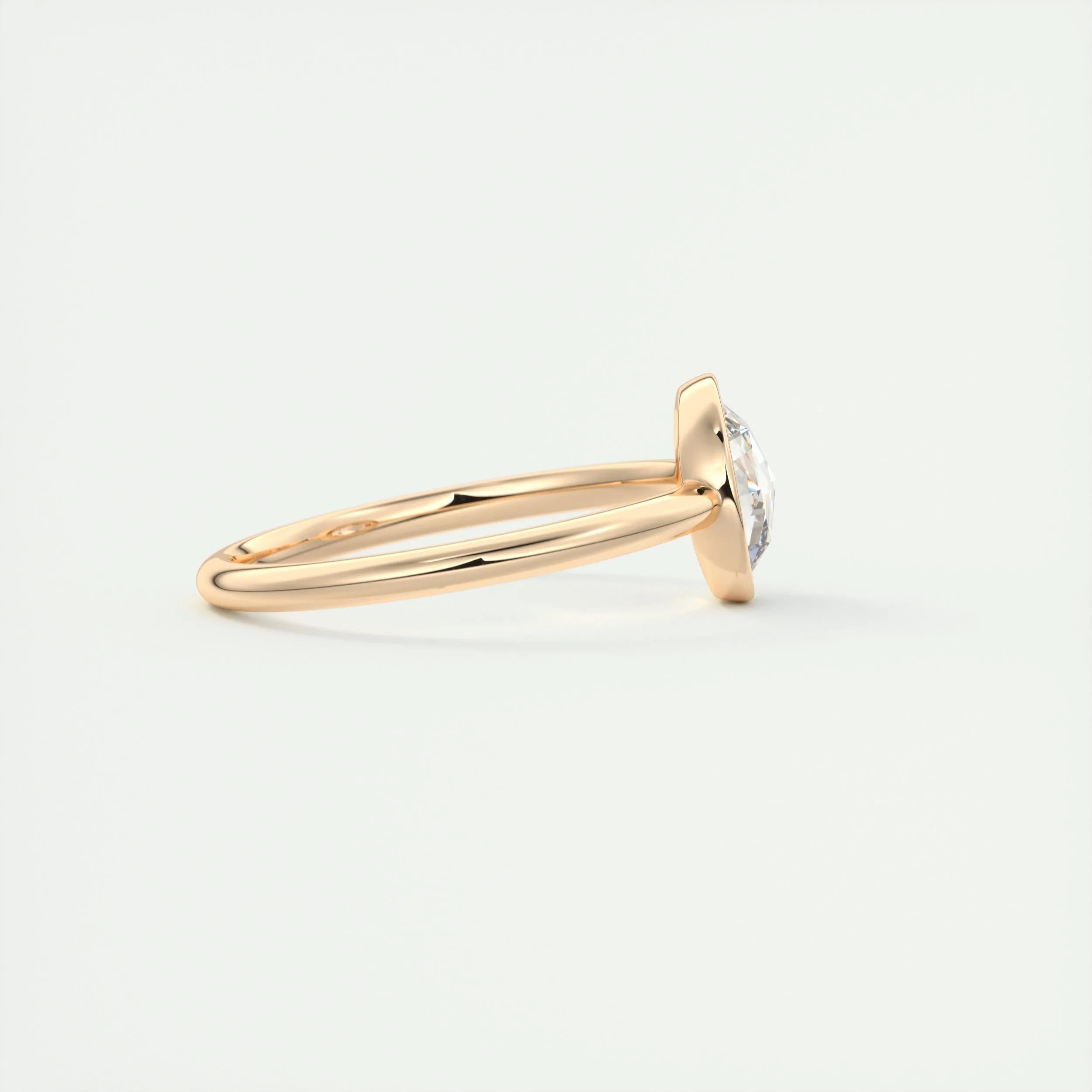 1.8 Ct Rose Cut Round Solitaire Full Bezel Moissanite Diamond  Engagement Ring