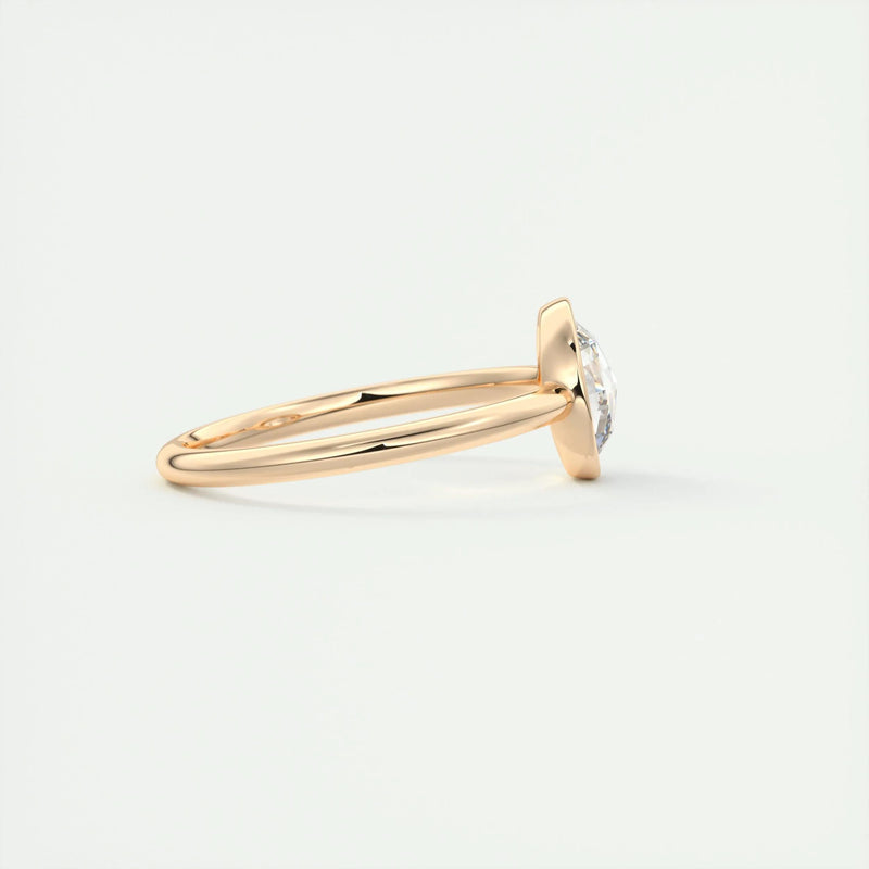 1.8 Ct Rose Cut Round Solitaire Full Bezel Moissanite Diamond  Engagement Ring