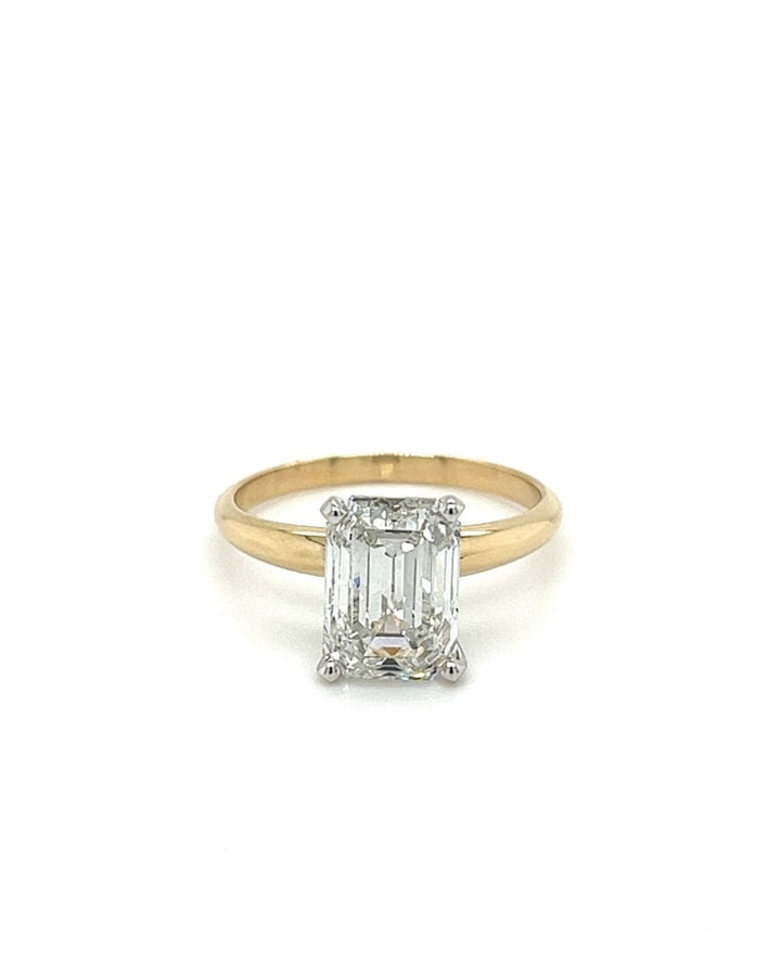 1.0-3.0 CT Emerald CVD Diamond Solitaire Engagement Ring