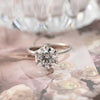1.0 - 3.0 CT Round CVD Diamond Hidden Halo solitaire Engagement Ring