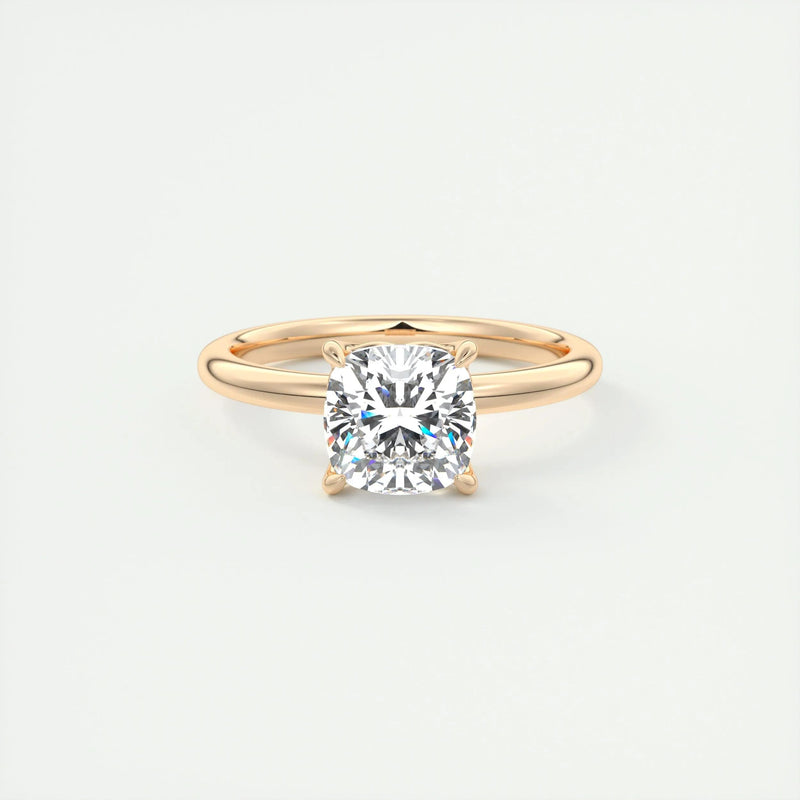 2.0 Ct Cushion Solitaire Moissanite  Diamond  Engagement Ring