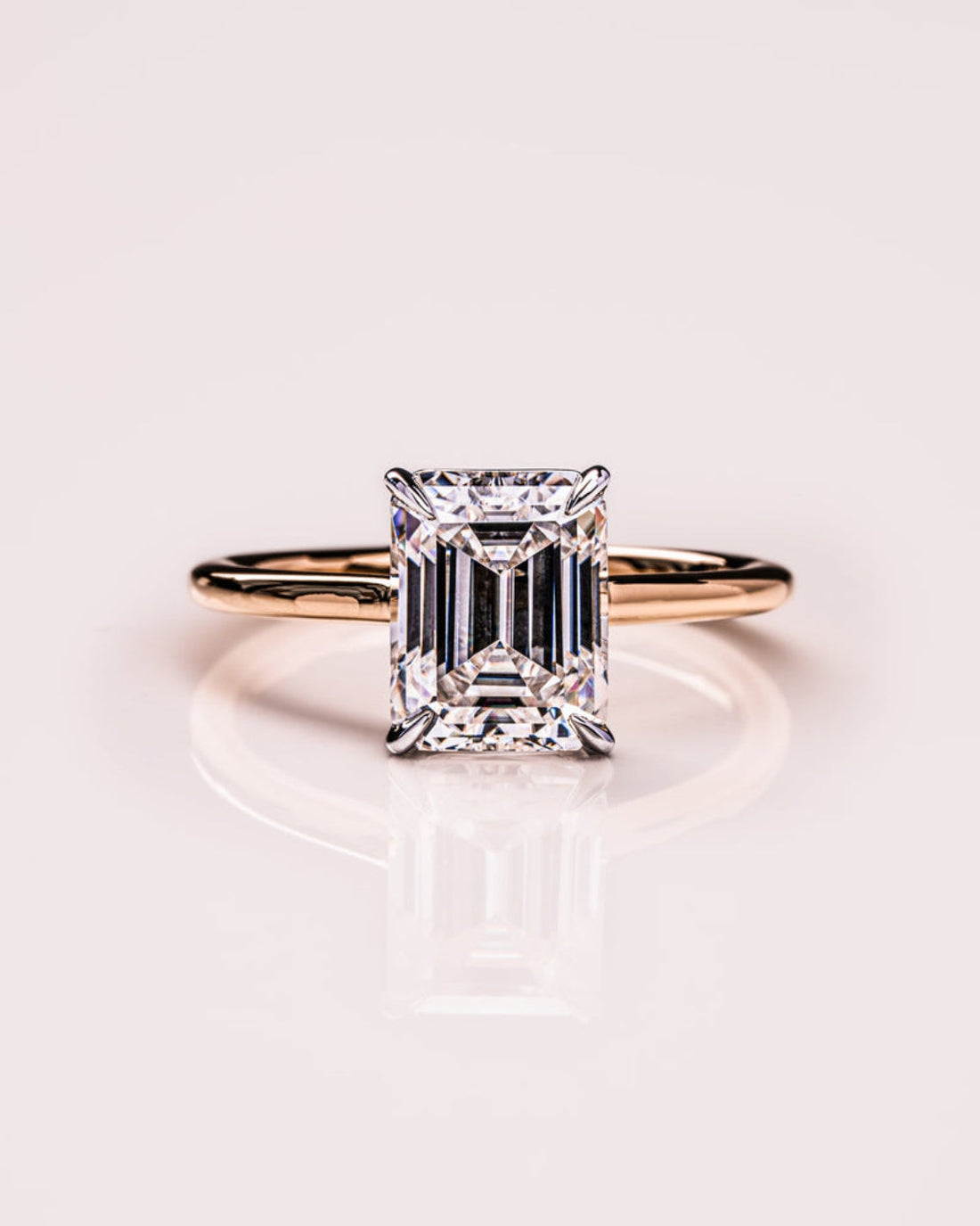 1.50 -3.30 CT Emerald CVD Diamond Solitaire Engagement Ring