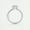 2.0 Ct Cushion East West Half Bezel Solitaire Moissanite Engagement Ring